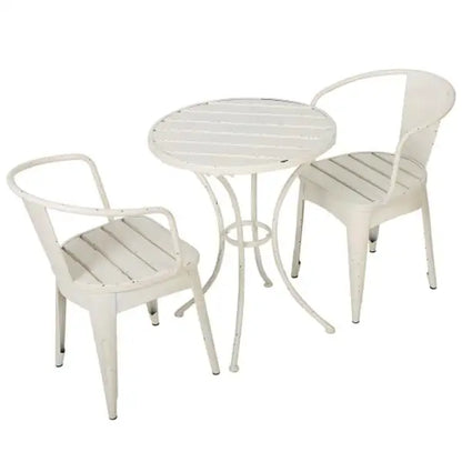 Elegant 3-Piece KD Metal Bistro Set for Outdoor Dining Stylish Throat Patio Furniture Solution Made in China