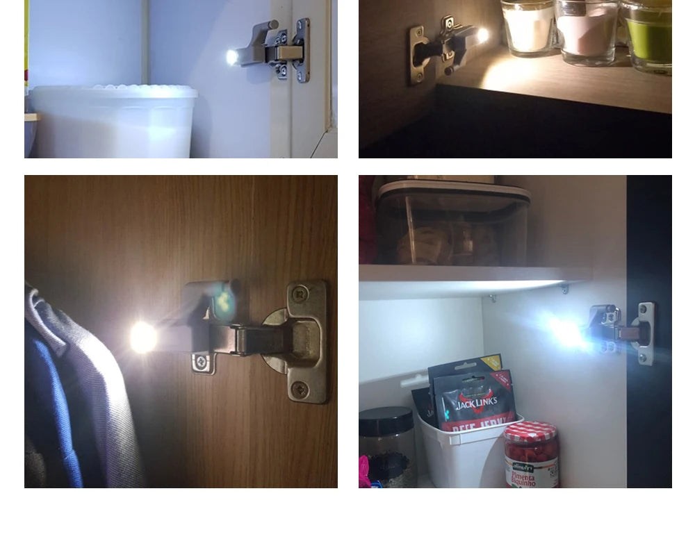 5 Pcs LED lamp Cabinet Hinge Light Kitchen Bedroom Living Room Cupboard Wardrobe Inner Loop Drawer Sensor Night Light