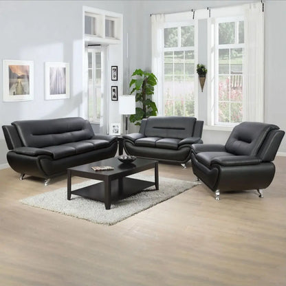 Luxury Modern 2 Seater Sofa Set Furniture Home Office Hotel Black Leather Modular Sofas for Sale