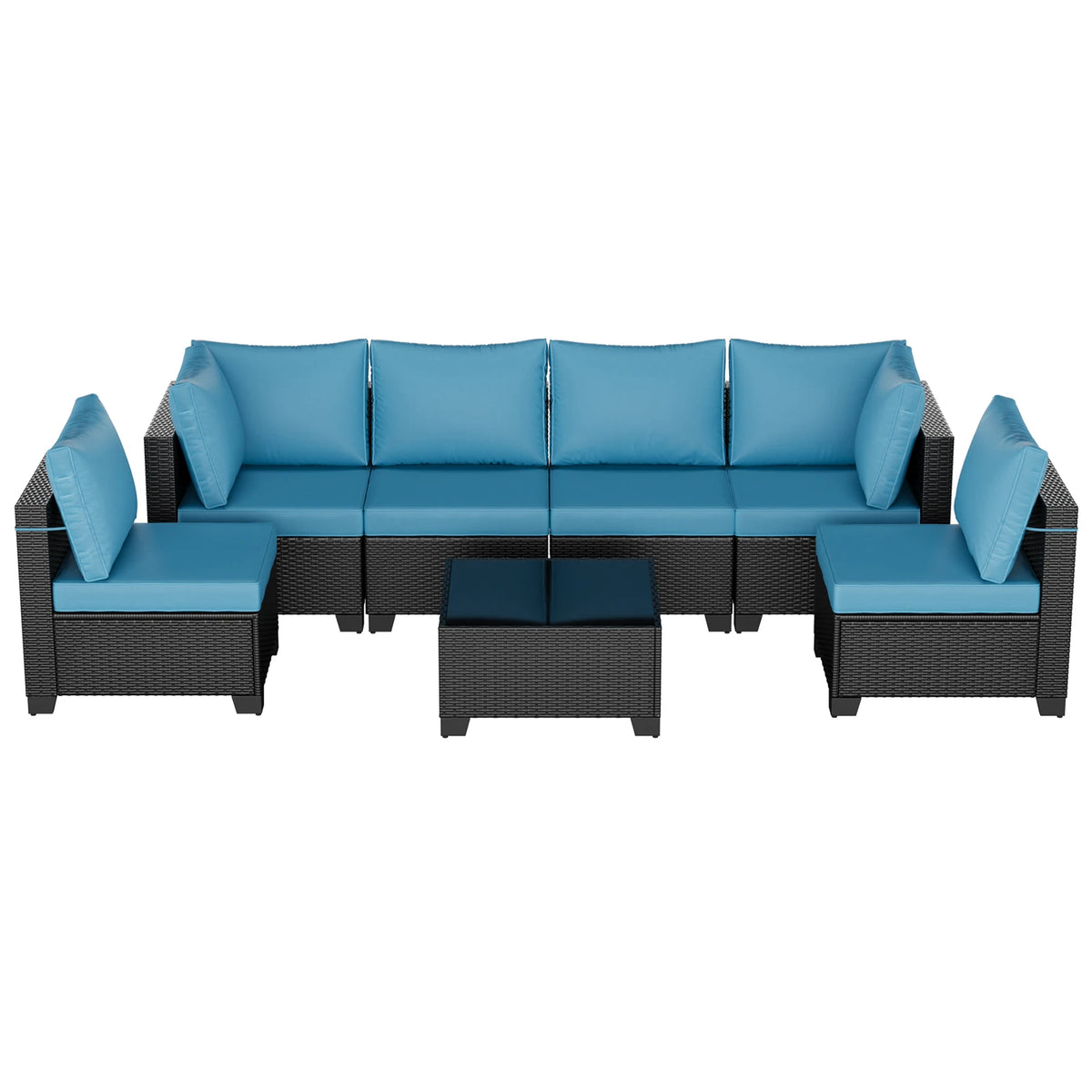 USA Warehouse Outdoor Sofas Rattan Wicker Patio Garden Sofa Set Furniture Waterproof