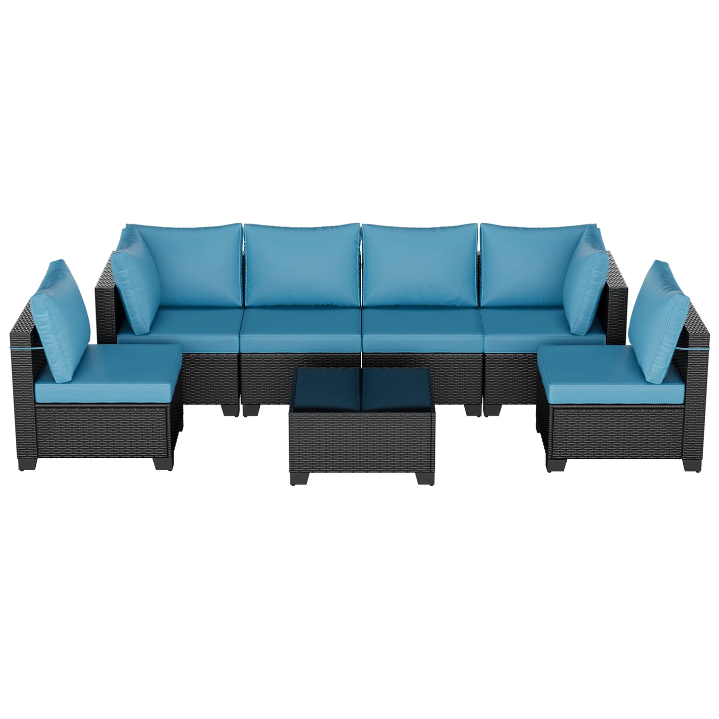 USA Warehouse Outdoor Sofas Rattan Wicker Patio Garden Sofa Set Furniture Waterproof