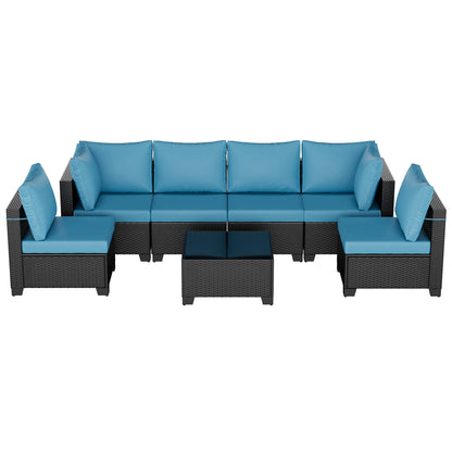 USA Warehouse Outdoor Sofas Rattan Wicker Patio Garden Sofa Set Furniture Waterproof
