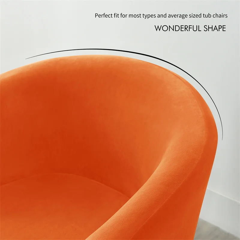 Velvet Tub Cover Chair Jacquard Single Seat Sofa Slipcover 1 Seate Living Room  Furniture Couch Washable Club Armchair Cover