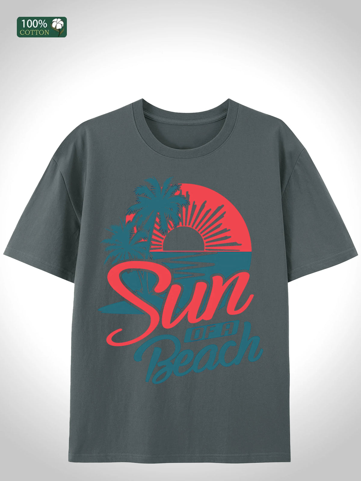 2025 Trendy Oversized Cotton Tshirt For Men 5 Color Options Breathable Round Neck US Stock