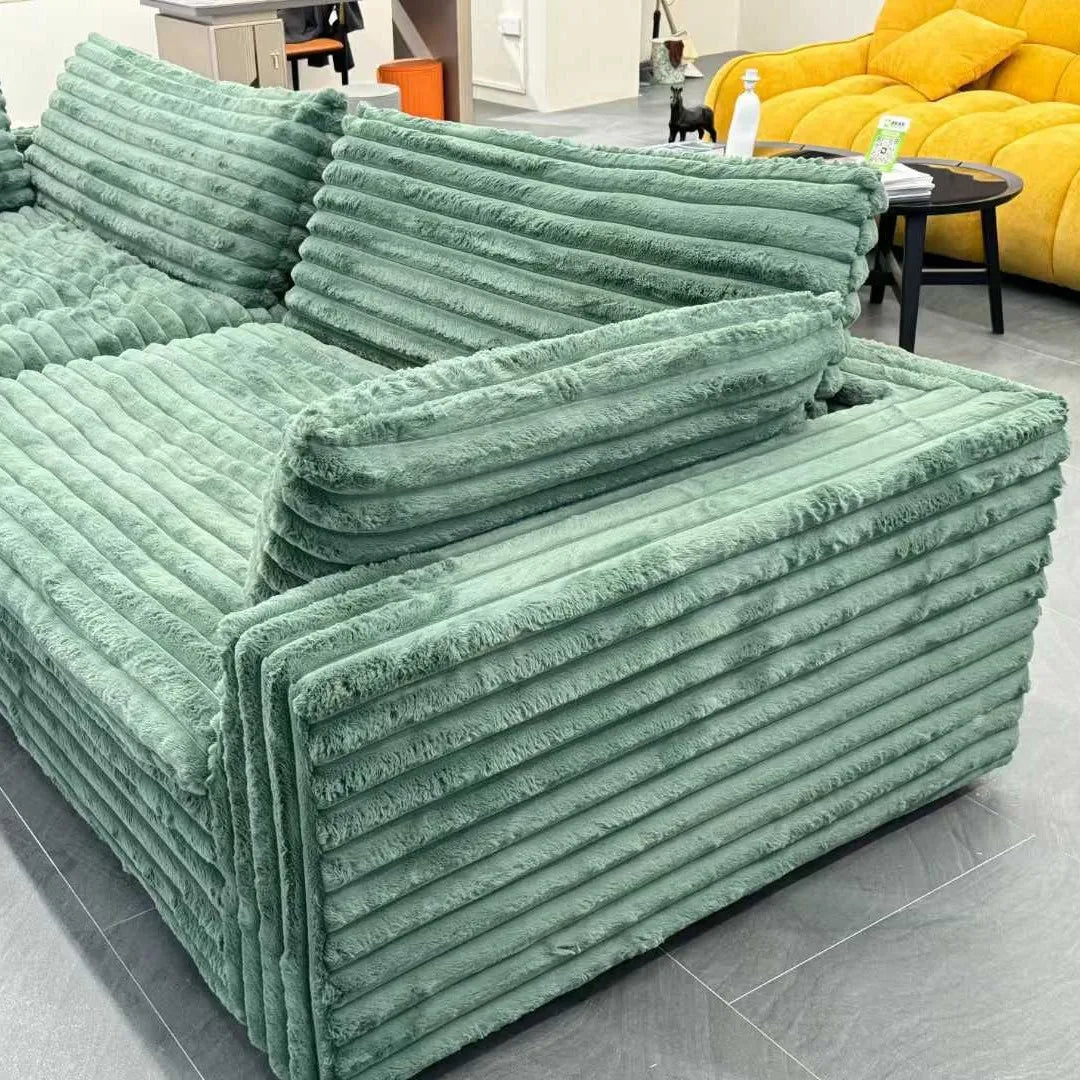 Light Luxury Lazy Thick Solid Wood Frame Technology Velvet Clouds Sofa Large Sitting Deep Winter Summer Removable Washable Set