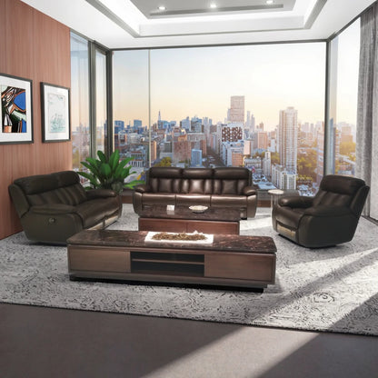 Modern Home Living Room Modular Foldable 3 2 1 Functional Reclining Italy Leather Sofa Multi Functional Electric Home Furniture