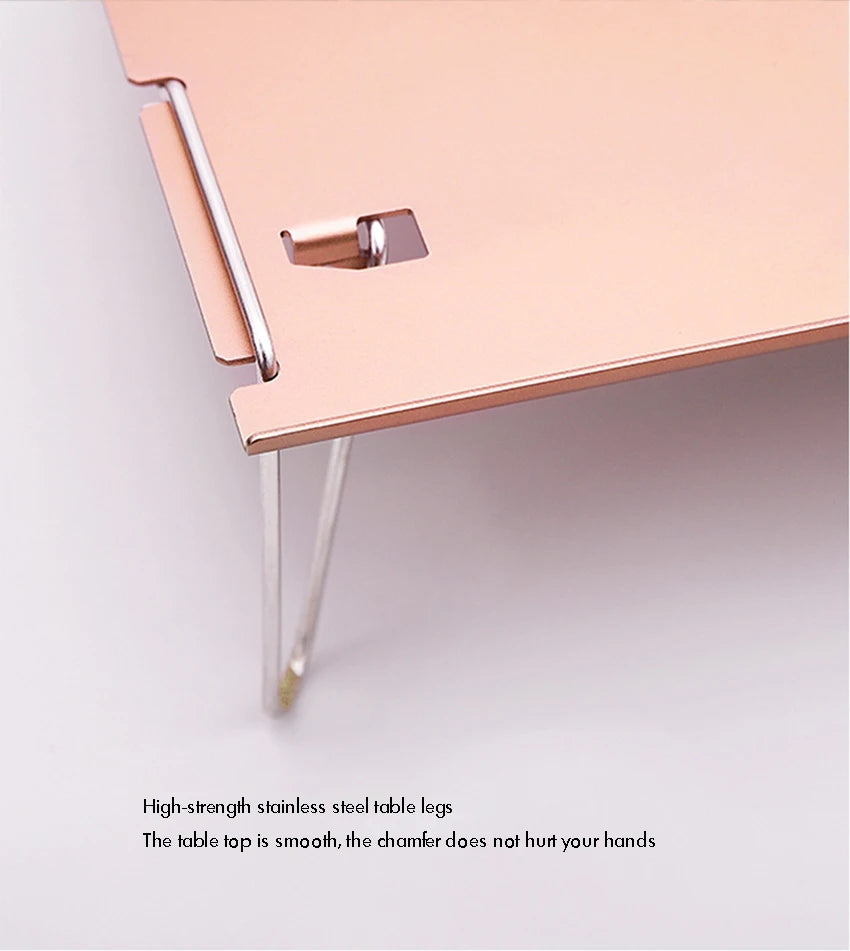 Portable Camping Table, Small Ultralight Folding Table with Aluminum Table Top and Carry Bag, Mini Barbecue Coffee Table
