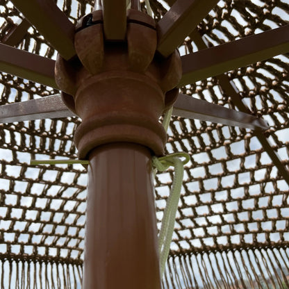 Outdoor Hollow Carved Design Mid Pole Umbrella Fabric Cut Piece Quality Sunshade Chinese Manufacturer Furniture Parasol
