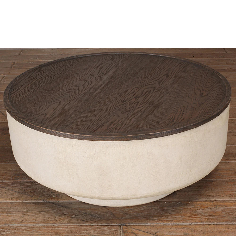 Japanese Wabi-Sabi Antique Luxury Coastal Design Coffee Table Living Room Solid Wood Stone Top Customizable Color Furniture 3