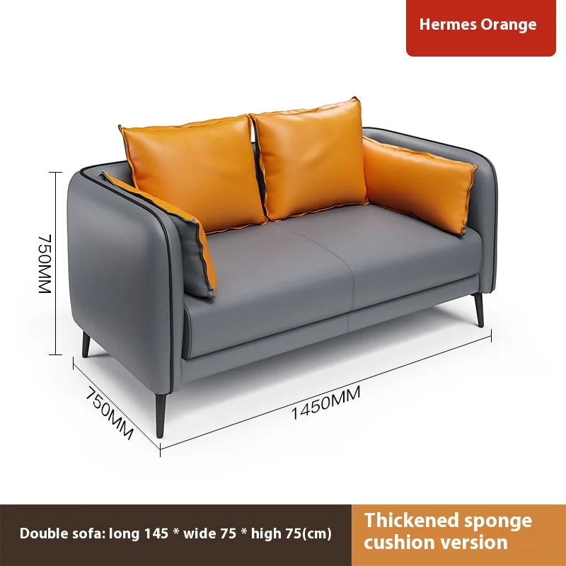 High Quality Modern Genuine Leather 3 Pieces Selection European Simple Style Office Sofa