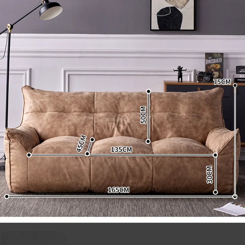OTAUTAU 3-seat Retro Faux Leather Bean Bag Sofa Cover SF003【No Filler Inside ! You Need To Buy The Filler By Yourself！】