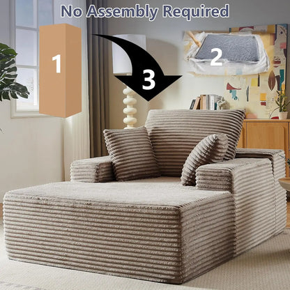 Compress Single Lazy Sofa Corduroy Sectional Sofa Living Room Bedroom Recliner