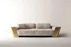 Italian Light Luxury Leather Sofa Living Room Three-person Stainless Steel Sofa Imported Frosted Leather Furniture