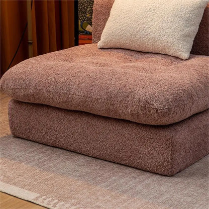 Convertible Extendable Apartment-Friendly Living Room Compress Sofa Set Rectangle Furniture Fabric Material Modern Design Solid