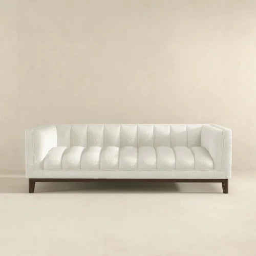 Modern Melissa Mid-Century  3-Seater White Boucle Modern Sofa for Living Room Furniture