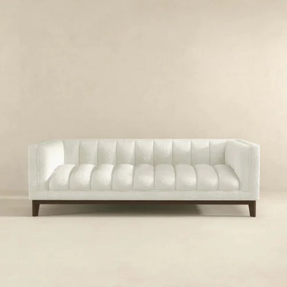 Modern Melissa Mid-Century  3-Seater White Boucle Modern Sofa for Living Room Furniture