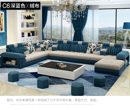 MANBAS Fabric Big Sofa Set Living Room Furniture Cloth Sofa Modernos Para Sala Sectional Sofa U Shape Corner Couch Grandes Salon