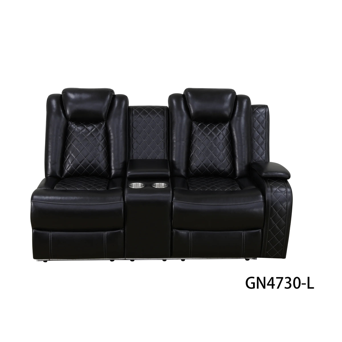 3-Piece Black Breathing Leather Recliner Sofa Set Upholstered Extendable Sponge Filling for Apartments Hotels Villas