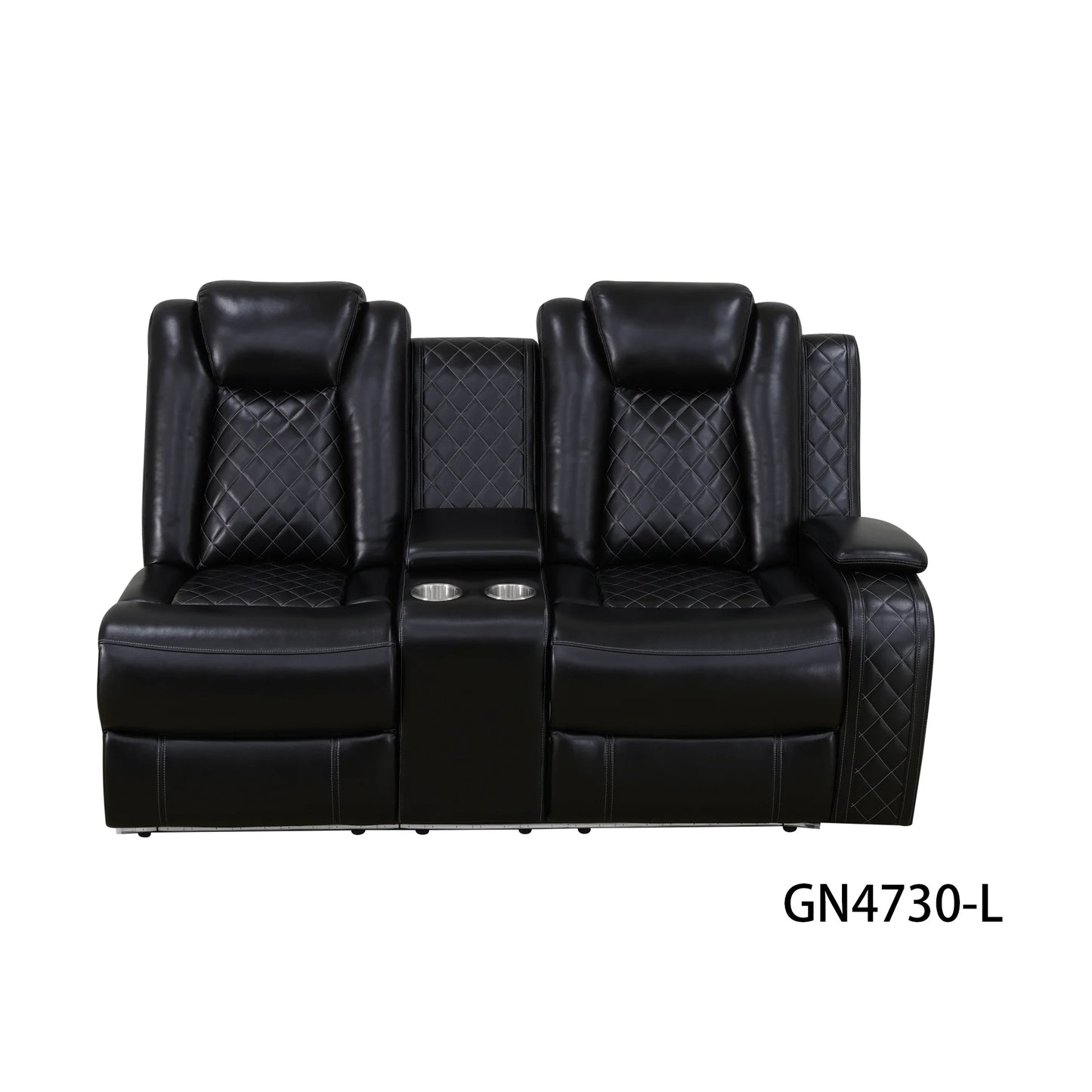 3-Piece Black Breathing Leather Recliner Sofa Set Upholstered Extendable Sponge Filling for Apartments Hotels Villas