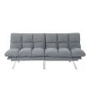 Multifunctional Modern Sofa Bed Foldable 2-Seater Velvet Fabric for Bedroom Living Room & Apartments (Black)