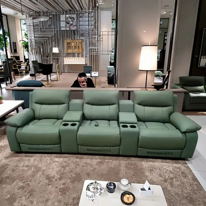 Lurxuy Multi-Function Electric 3 2 1 Sofa Set Modern Home Theater Leather Sofa Smart Living Room Sofa Furniture Set
