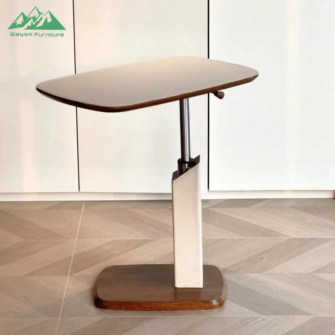 Wayon Modern Adjustable Height Side Table C-Shaped Laptop Desk Mobile Workstation for Sofa Bed Living Room