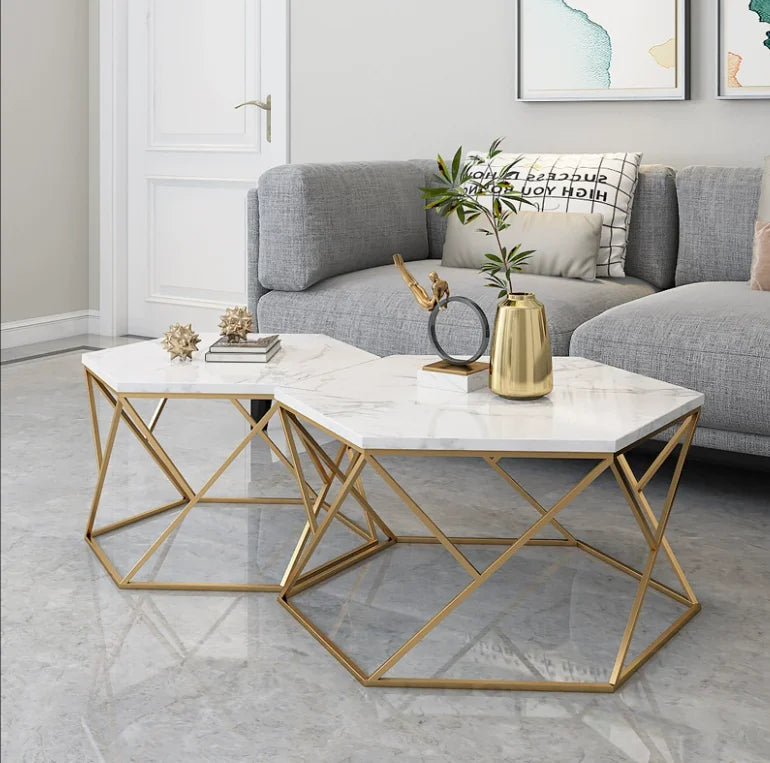Home Furniture Living Room Sets Gold Center Table Luxury Coffee Tables and Tv Stand Modern Marble Coffee Table for Sale