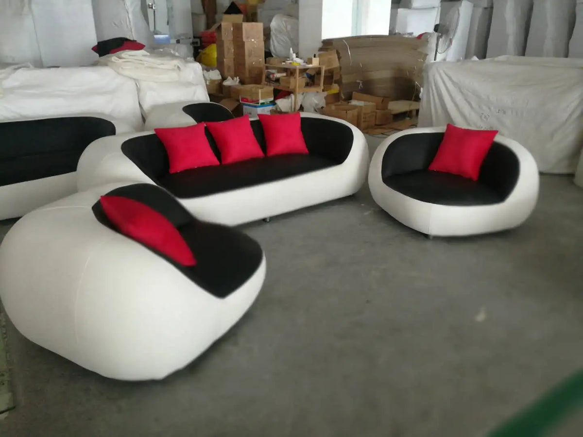 Genuine Leather Sofa Couch Orange Living Room Sofa High End Exclusive Luxury Modern Upholstery Sofa Living Room Set
