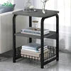 Wayon Ergonomic Side Sofa Table with Integrated Wire Basket Functional Coffee Table for Small Space
