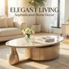 Modern Two-piece Design, Coffee Table, Wooden Board, Glossy Paint, Easy to Clean, Durable, Household Living Room Furniture