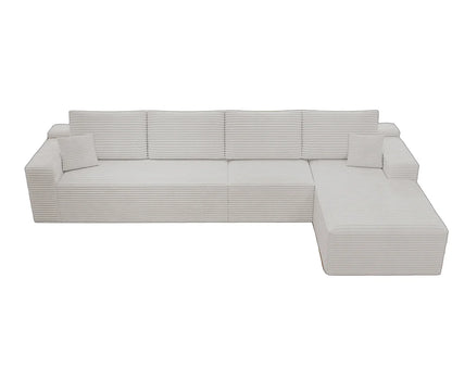 Modular Convertible Sectional Sofa Set Upholstered L-Shape Modern Sofa for Living Room Bedroom Apartment No Assembly Required