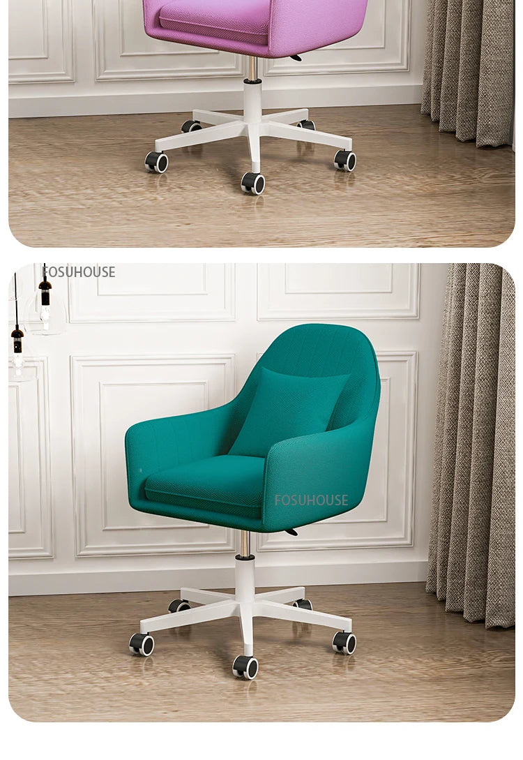 Computer Chair Nordic Household Comfortable Office Chair Bedroom Furniture Designer Backrest Study Swivel Pulley Gaming Chair
