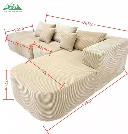 Wayon Luxury Extendable Convertible Compressible Foam Sofa Bed Set Modern Toeless Lounge Suite for Living Room & Villa