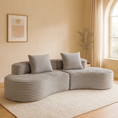 Modern Sectional Sofa Set Moon Bay Sofa with Corduroy Fabric for Apartment & Hotel Use