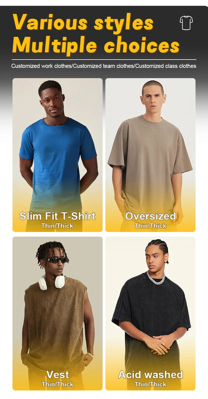 Wholesale Custom Oversized Plain Logo White T-shirts in Bulk Mens Blank T Shirt Unisex 100% Organic Pima Cotton Bulk Tshirts