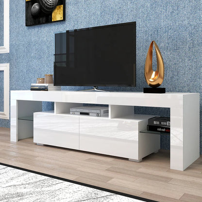 Modern Wood TV Stand with Adjustable Storage Shelves and TV Lift Fits 60-64in TVs for Living Room Hotel or Office