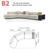 Nordic Style Convertible Upholstered Fabric Sectional Sofa with Curved Arms for Hotel Living Room Apartment