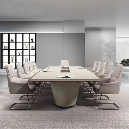 Modern Wood Conference Table White Adjustable Height Long Large Office Furniture for Commercial Use