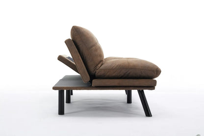 Convertible Folding Sofa Bed 2-Seater Modern Upholstered Sleeper Adjustable Armrests Backrest Modular Space-Saving Twin
