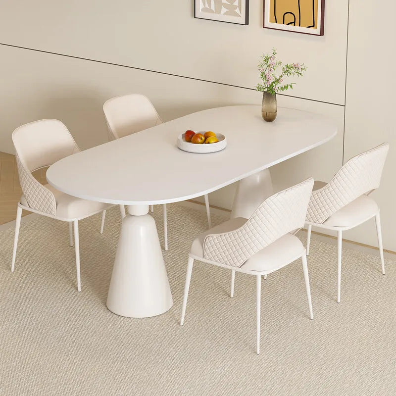 Modern Luxury Small Apartment Dining Table Simple Design with Pure Black Rock  Material for Home Furniture