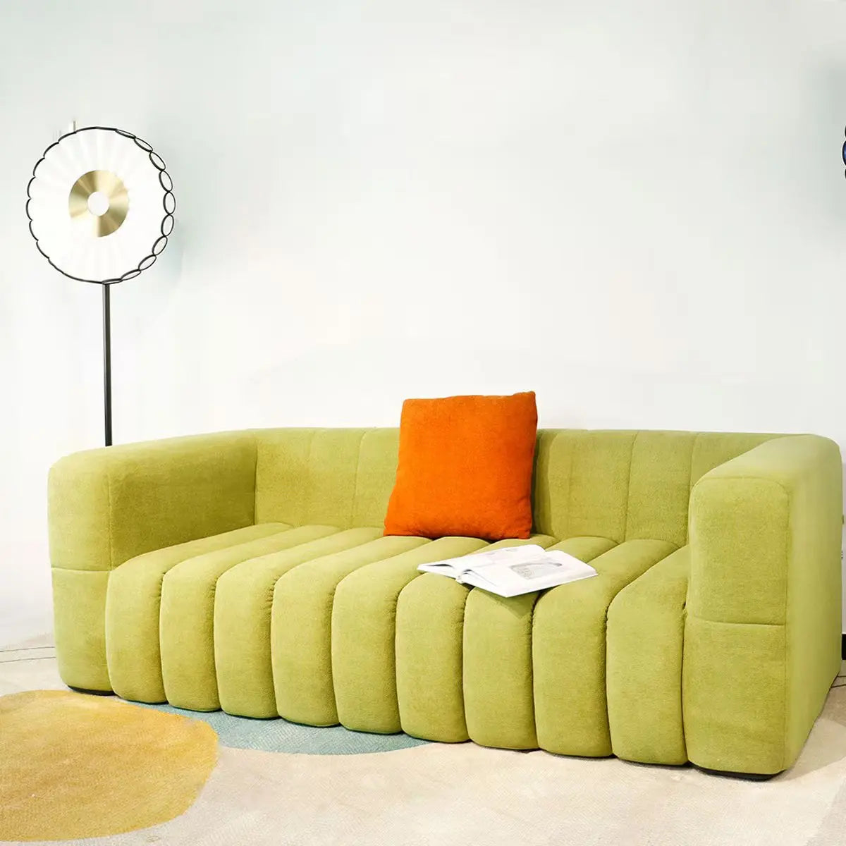 Modern Sofa, Living Room with a 3-seater L-shaped Sofa Set, Featuring a Modern Deep-seat Sofa with a Movable Ottoman