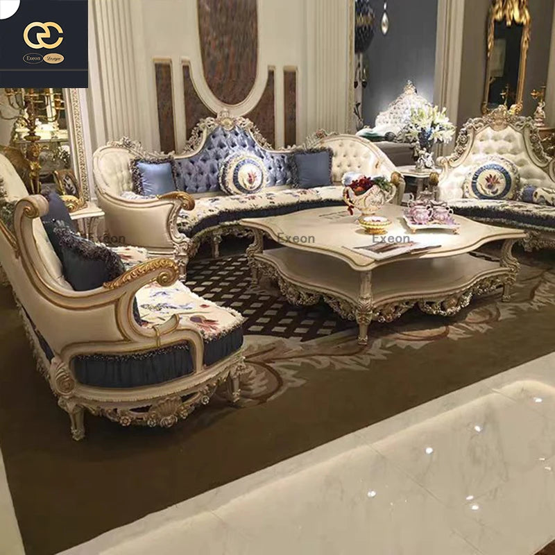 High-end Aristocrat Luxury European Style Household Fabric Living Room Design Combination Sofa