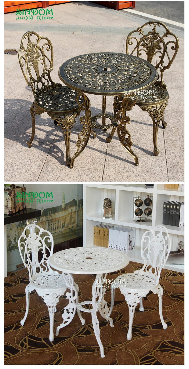 Outdoor Aluminum Table and Chair Set Patio Furniture for Garden