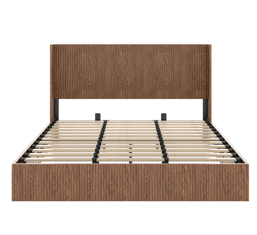 2-Piece  Size MDF Bedroom  Adjustable Height Convertible Upholstered Platform Bed Hydraulic Storage Home Furniture