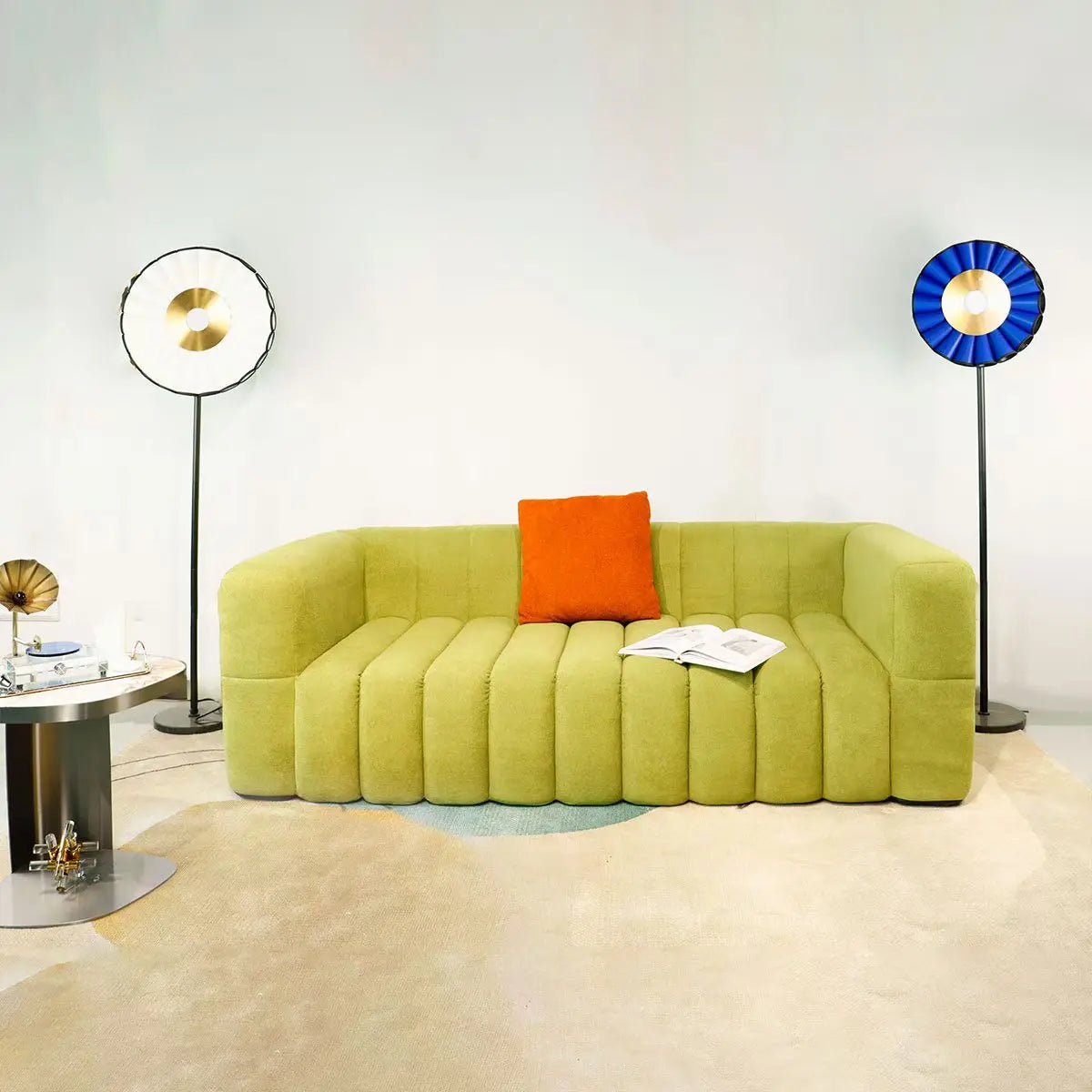 Modern Sofa, Living Room with a 3-seater L-shaped Sofa Set, Featuring a Modern Deep-seat Sofa with a Movable Ottoman