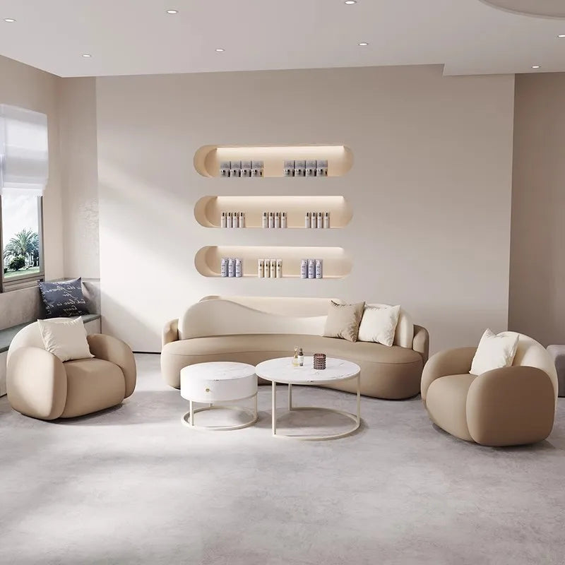 Modern Modular Reception Office Sofa Set Reclining Space-Efficient Eco-Friendly Durable Leather High-Density Sponge Furniture