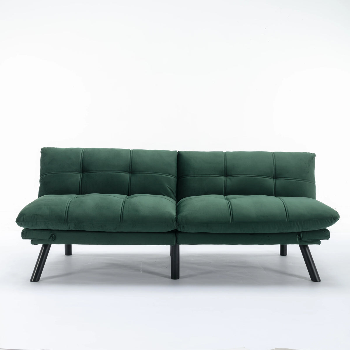 Convertible Folding Sofa Bed 2-Seater Modern Upholstered Sleeper Adjustable Armrests Backrest Modular Space-Saving Twin