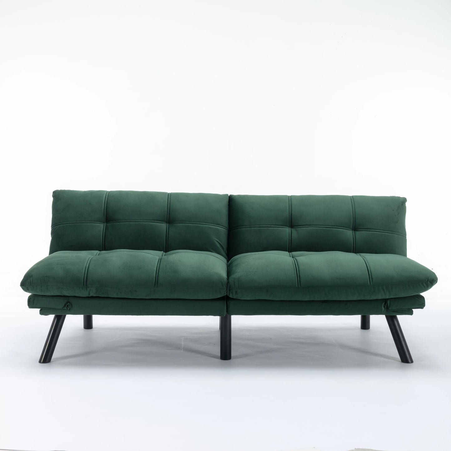 Convertible Folding Sofa Bed 2-Seater Modern Upholstered Sleeper Adjustable Armrests Backrest Modular Space-Saving Twin