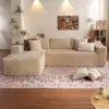 Modular Sectional Sofa Set Modern Design Corduroy Upholstery Compressed Sponge Filling Durable Living Room Furniture for Hotels