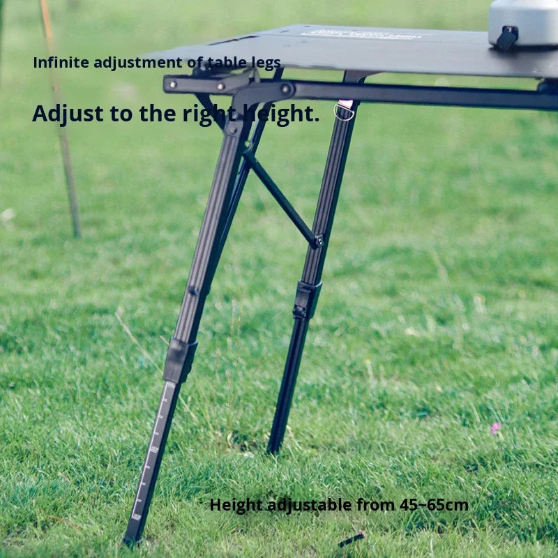 Lightweight Outdoor Furniture Portable Beach Picnic Camping Folding Table Three-piece Aluminum Alloy Plate Adjustable Height